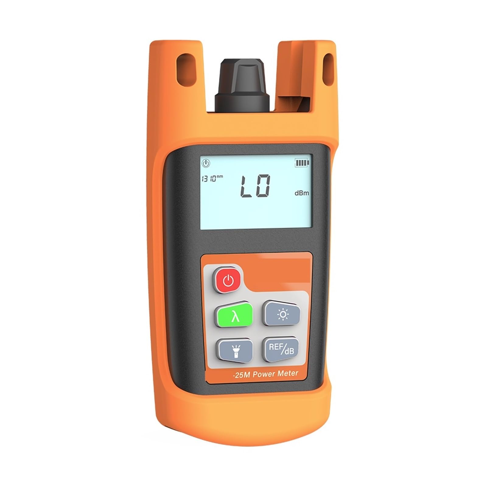 Fiber Tester, Used for Optical Fiber Cable Loss Measurement 25M Fiber Optical Handheld Test Tool Fiber Optic Power Meter 25M OPM Tester(-70dBm 6dBm)