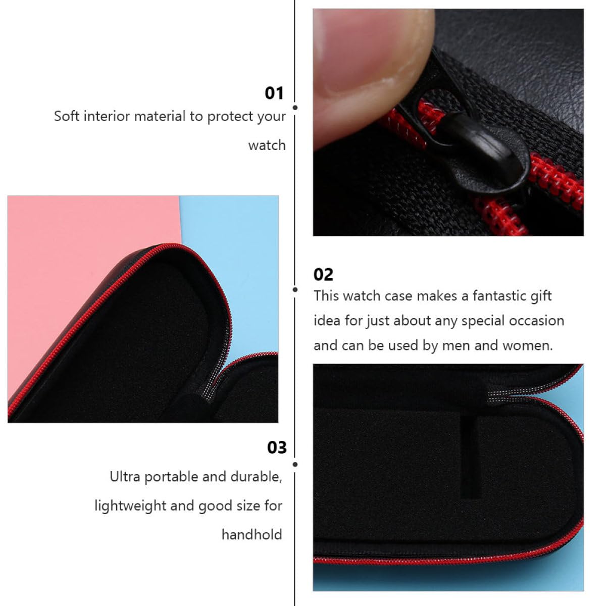 Supvox Uhrenbox 10 Stück Pack EVA Material mit Uhrenhalter Stoßfestes Uhrenetui für Uhrensammlungen und Reise zum Sicheren Transport im Koffer oder Handtasche
