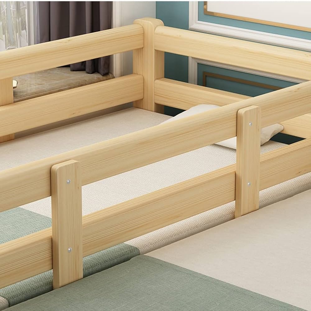 子供用ベッドを広げるスプライシング ガードレール付き、 木製キッズハウスベビーベッド、 フロアベッドフレーム 幼児や子供向け、 マットレス付 (Color : Style 1, Size : 180x60x40cm)