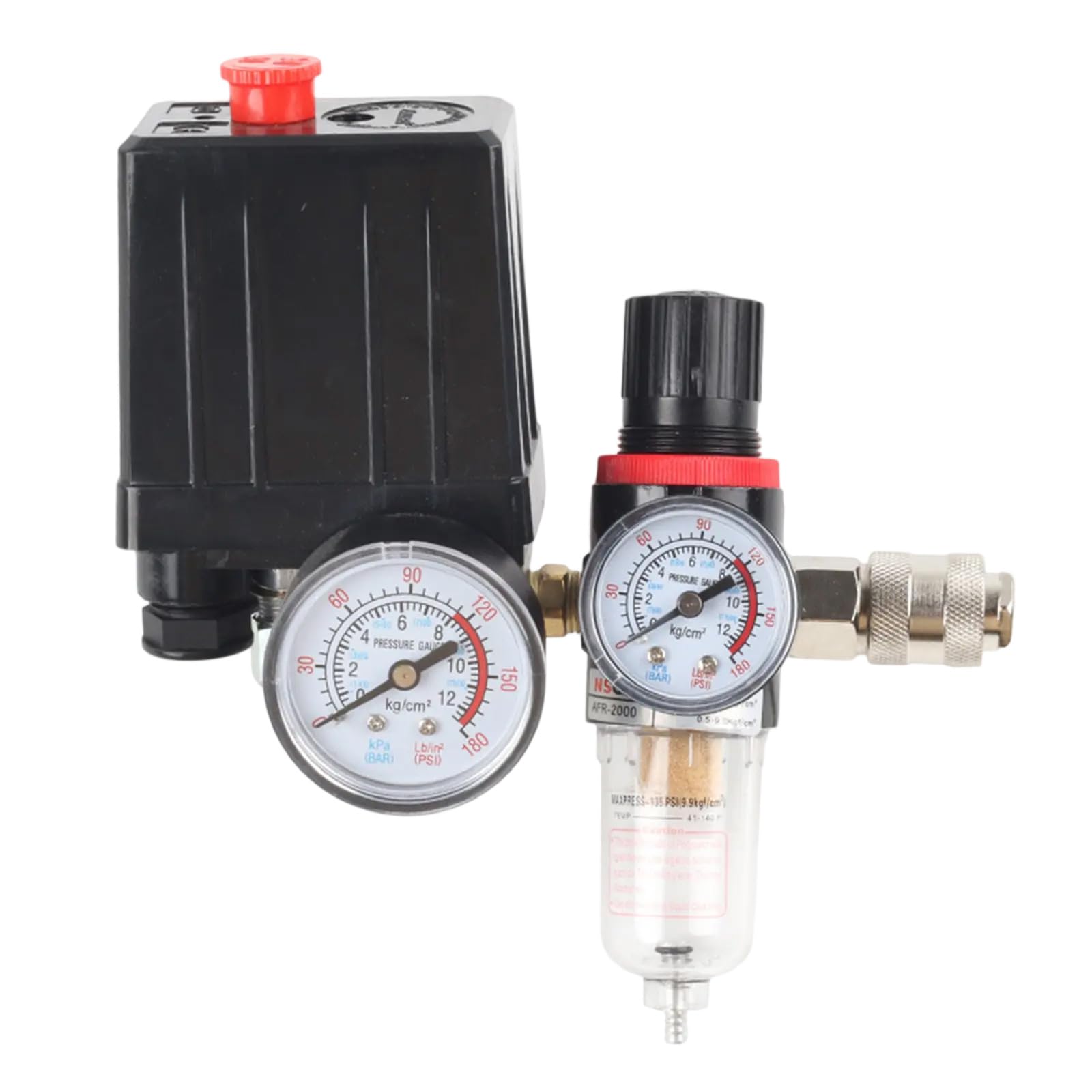 Msioytog Air Compressor Pressure Switches With Integrated Manometer & Water Separators Pressures Control Valves For Compressors Automatic Shut Off Pressure Switches