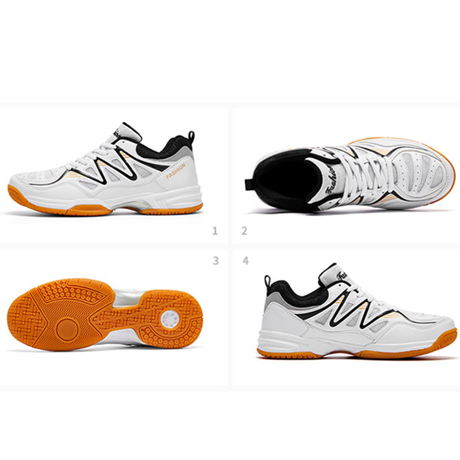 Zapatillas De Tenis Bádminton para Hombres Zapatos De Entrenamiento En La Corte Interior Anti-Slip Liviano para Voleibol De Calabaza De Raqueta,Blanco,42 EU