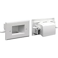 Vista 2 de DataComm 45-0008-WH - Placa de cable de pared de bajo voltaje empotrable de 1 banda (paquete de 2), color blanco
