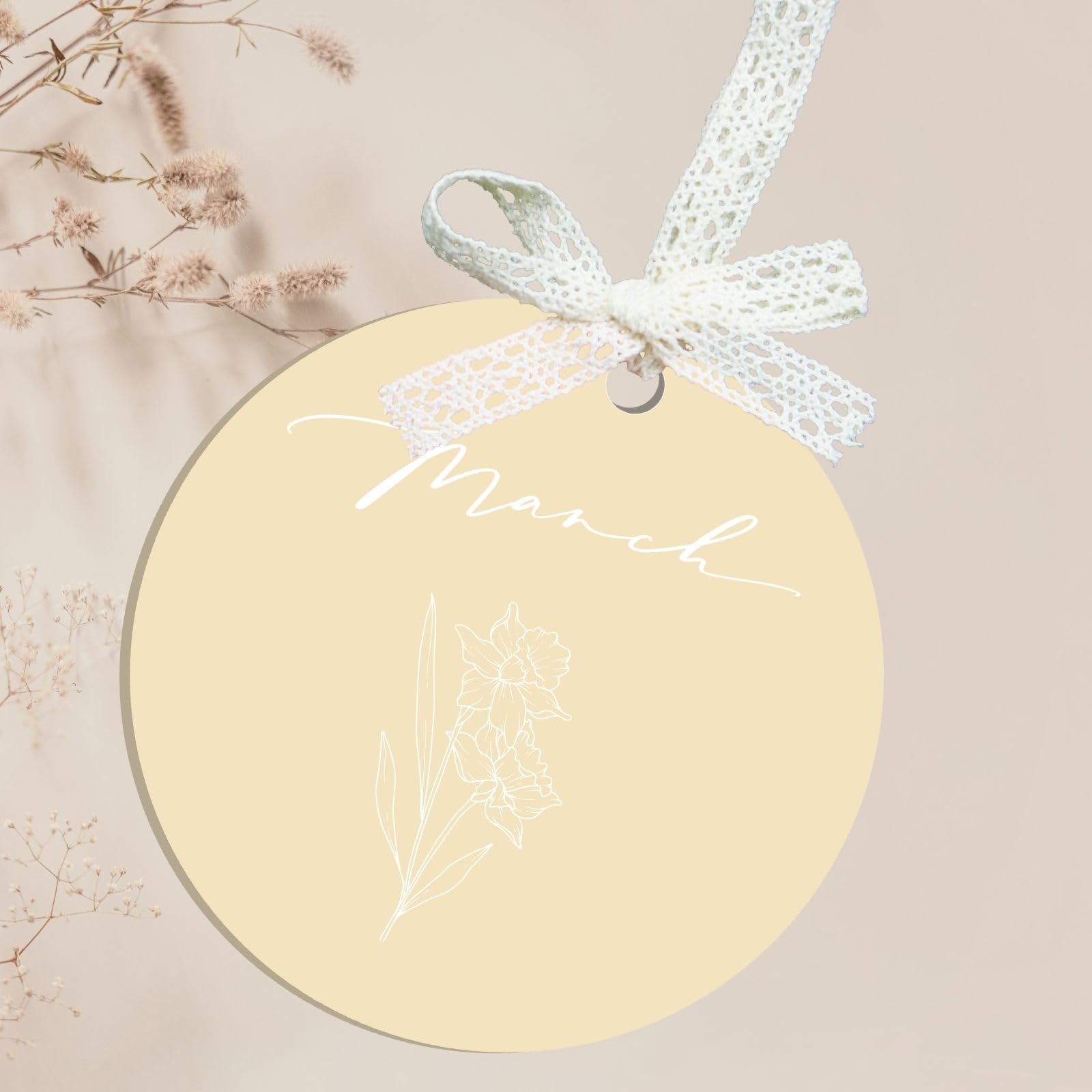 Uniqicon 12Pcs Light Yellow Round Pastel Acrylic Sheet For Crafting, DIY Christmas Ornaments, 3mm 1/8 Inch Flat Baubles For Craft, Unique DIY Keychains, Gift Tag, Wedding Table Setting, Party Décor