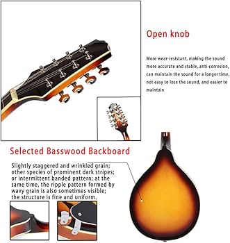 Amazon | 西洋民族楽器、マンドリン、8弦ギター、オレンジ
