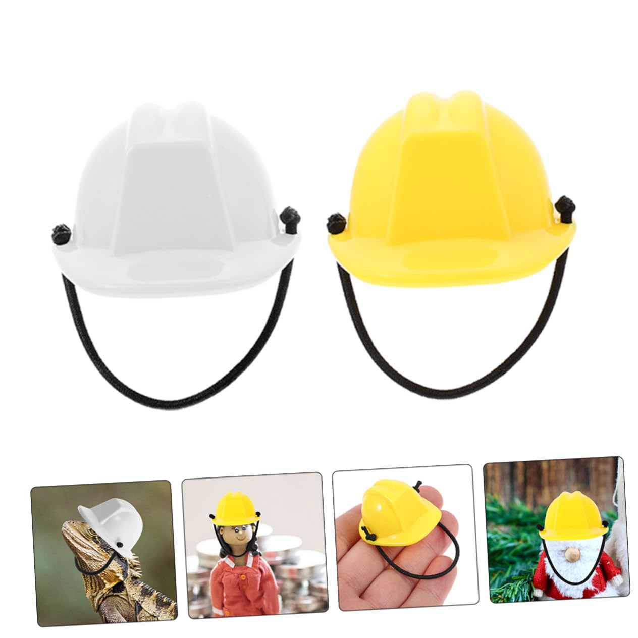 BESPORTBLE Mini Casco de Seguridad para Muñecas de Plástico, 6 Piezas Cuerda Elástica, Fácil de Transportar Actividades al Aire Libre