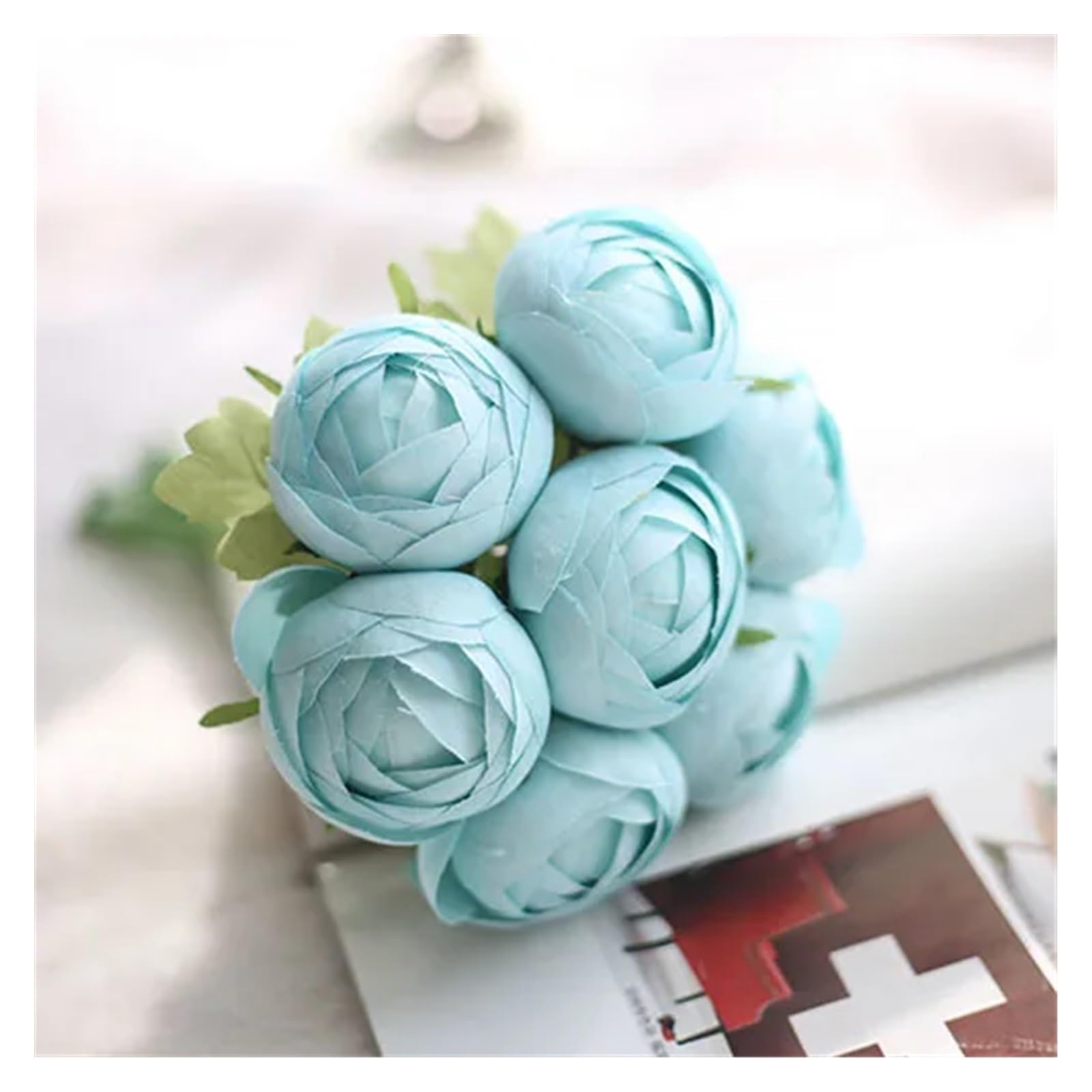 HJRegaFimu Artificial Flowers Wedding Bouquet Roses Accessories Bridesmaids Bridal Bouquets Mariage Supplies Fake Flowers(soft Pink Bouquet)