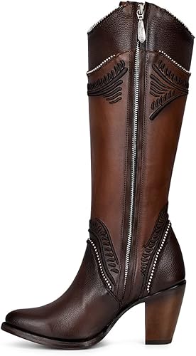 Miniatura 4 de Cuadra Botas altas de mujer en piel bovina con cremallera marrón