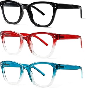 JOSCHOO Reading Glasses 6 Pack Blue Light Blocking Readers Spring Hinge Glasses for Reading for Men and Women