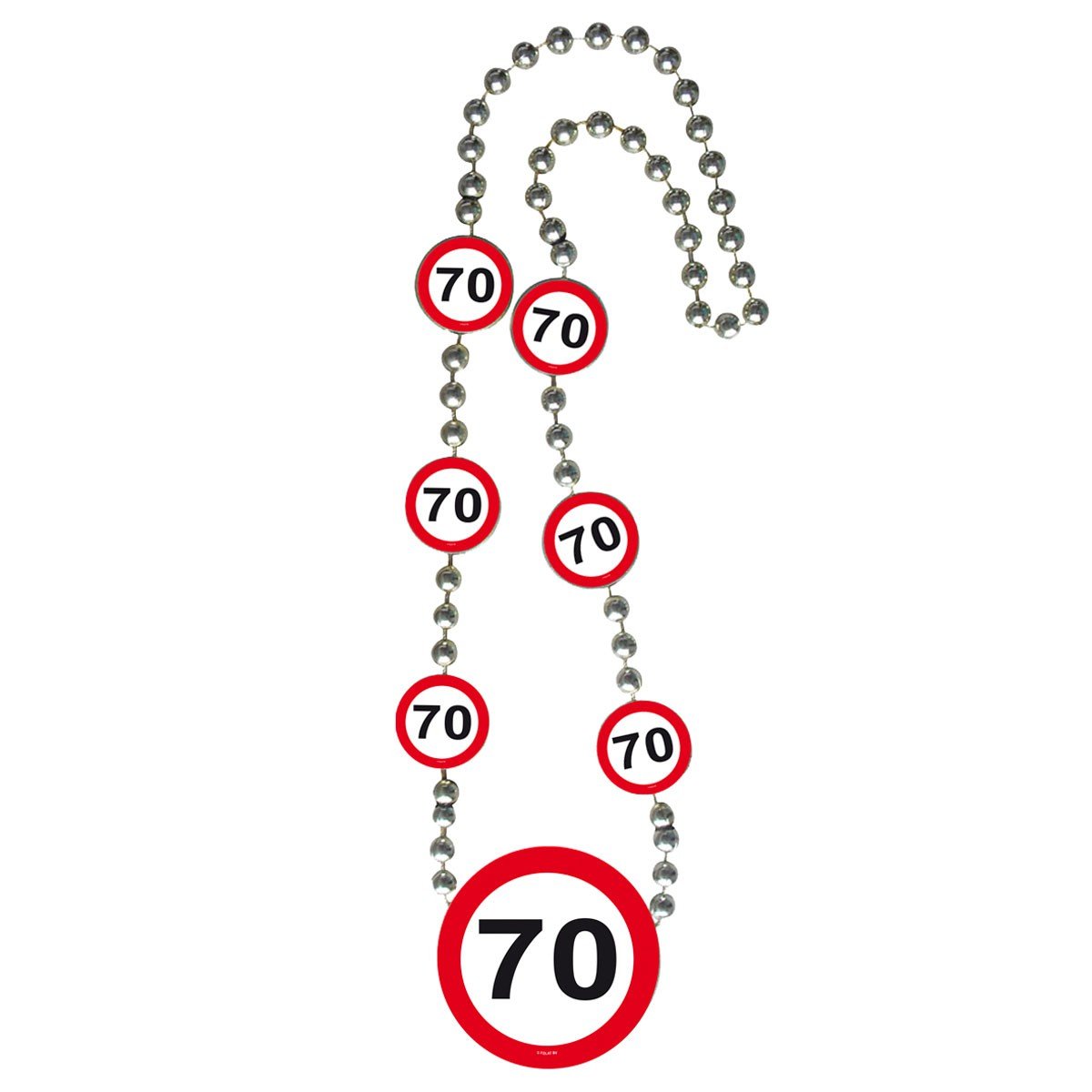 Traffic Sign 70th Necklace, Necklace with age symbols in a Traffic Stop Sign