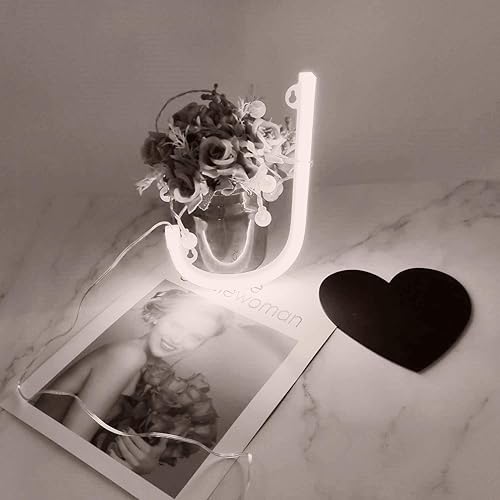 Miniatura 4 de Letrero de neón, letras de neón, letras del alfabeto de neón, iluminadas, letras con luces LED, letras de marquesina, con pilas, USB, color blanco