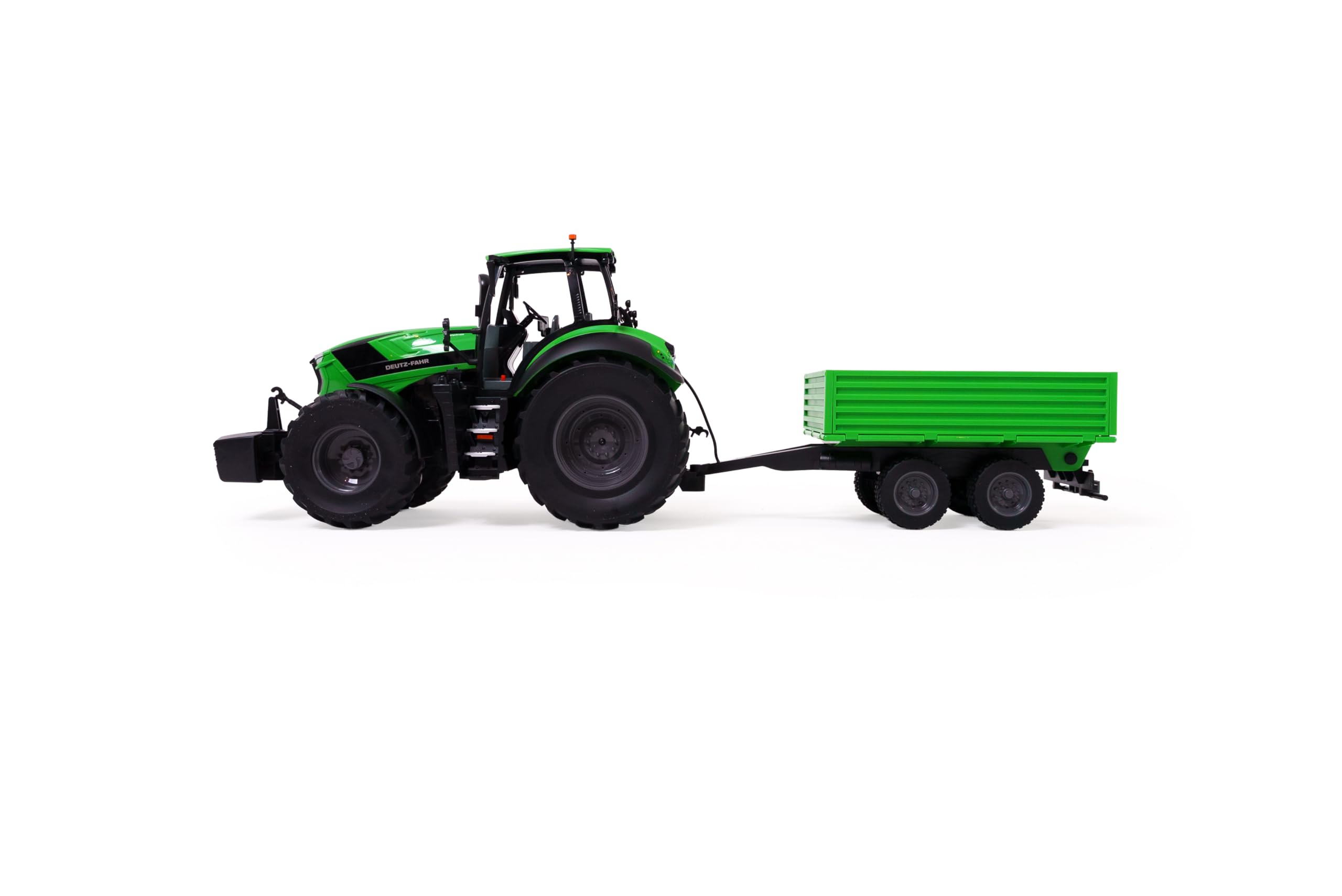 Carson 1:16 Deutz-Traktor 8280 TTV mit Anhänger 100% RTR - RC Traktor, Ferngesteuertes Fahrzeug mit Licht und Sound, inkl. Batterien und Fernsteuerung, Ferngesteuerter Bulldog