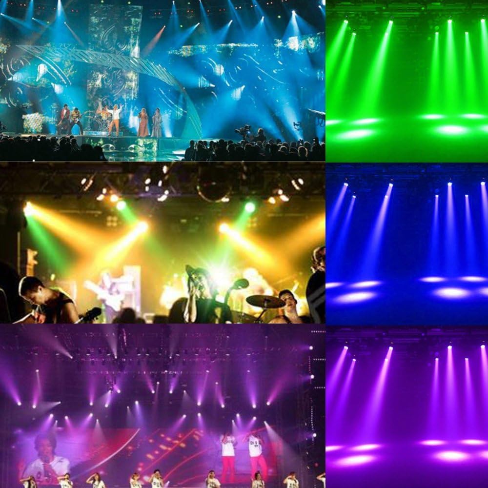 Yasta Testa Mobile LED RGBW 70W Proiettore Luci DMX512 Rotante da 7 LED Lampada Effetto Scenico per Discoteca, Bar, Club, Teatro Luci Palco DJ per Feste e Concerti