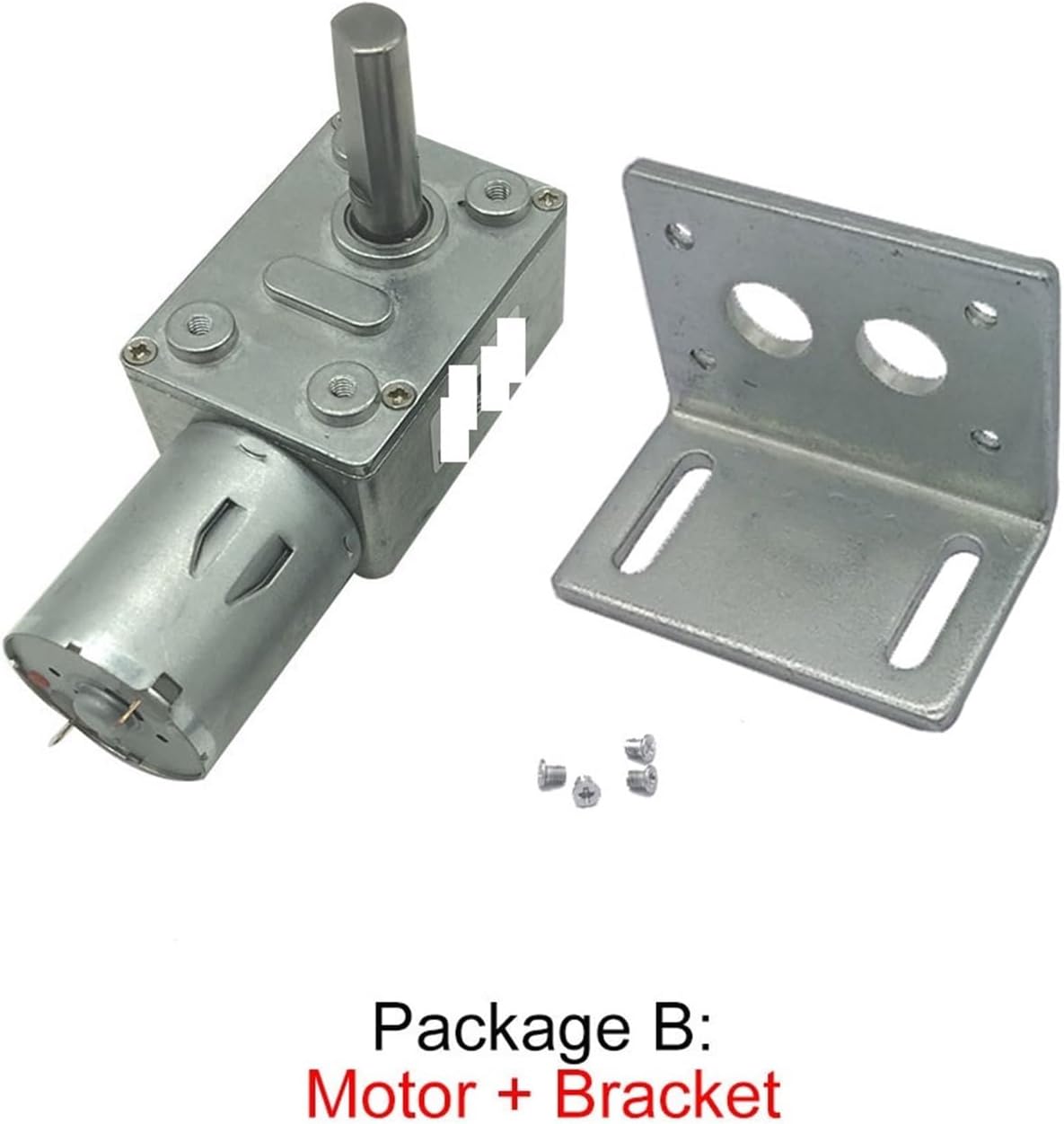 Worm Gear Reducer Motors 24V DC 8MM D7 Shaft Length 25MM Reversed Self-Lock JGY370 Package B 24V 210rpm