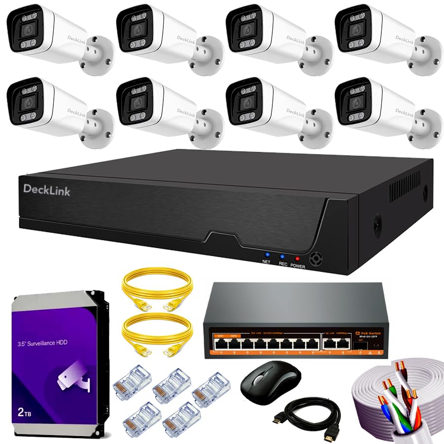 8Mp 4K UHD 2160p Ip Cctv Camera Full Set Metal Body Audio Mic Inbuilt, Poe 8+2 Full Giga 1000Mbps Switch, Cat6 Cable With 2Tb Surveillance Hard Drive And All Accessories-image-24