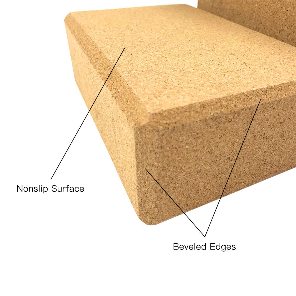 Yoga Cork Blocks Stretching Strap Wood Mattoni Fascia Cintura Regolabile