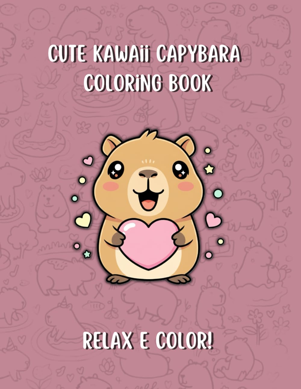 Cute Kawaii Capybara Coloring Book