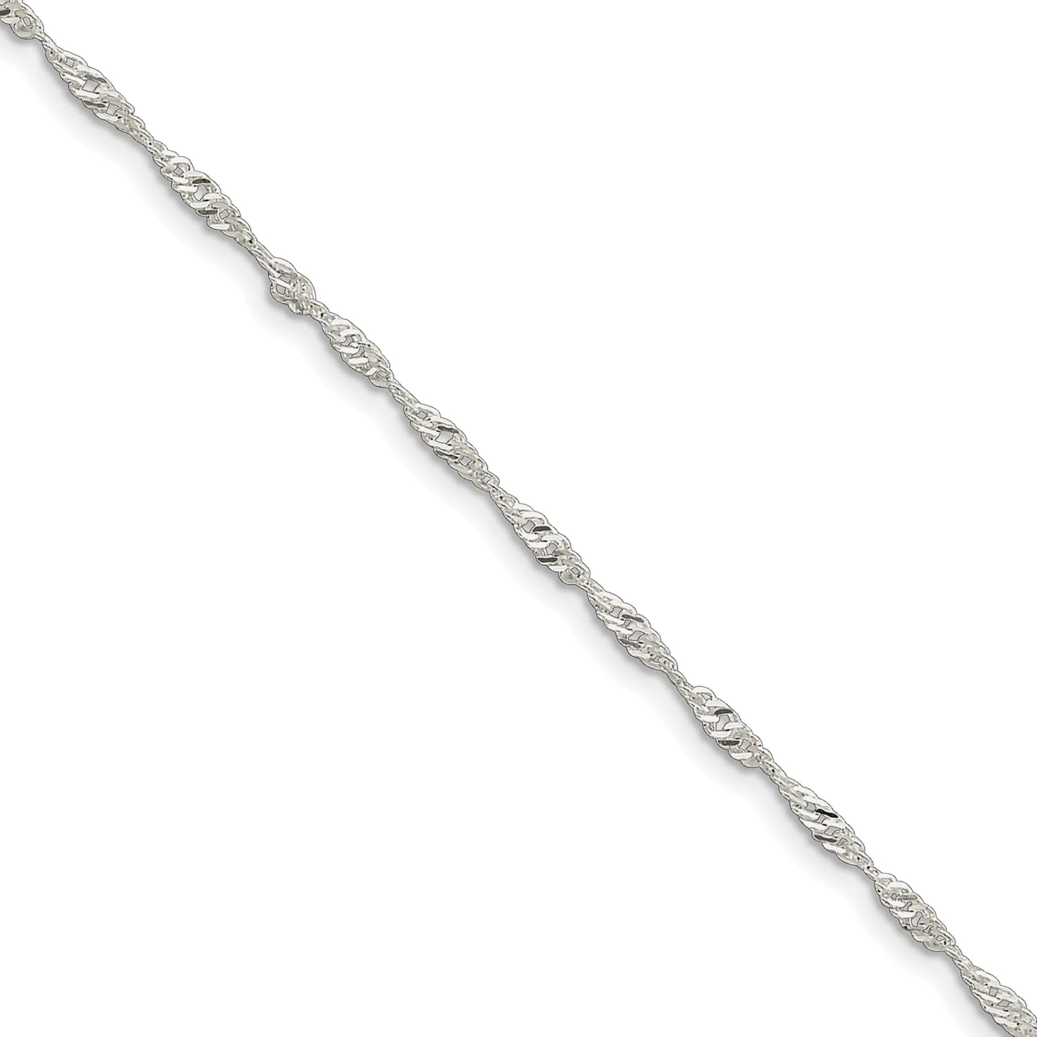 Sterling Silver 3mm Diamond Cut & Polished Anklet Chain Jewelry 9"