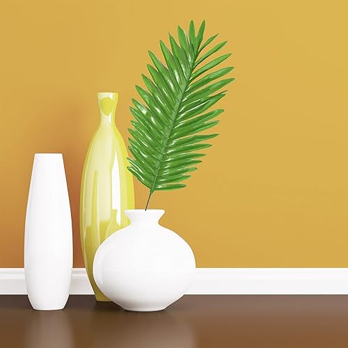Miniatura 8 de WUHNGD 12 hojas artificiales de palmeras, plantas tropicales grandes hojas de palma, imitación helechos de plantas artificiales, hojas para el