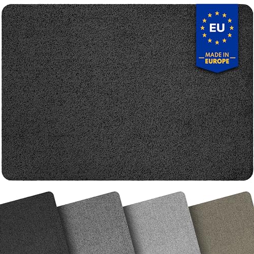 comflor Hochwertige Fußmatte Anthrazit 50x120 groß für Innen & Außen - Schmutzfangmatte...