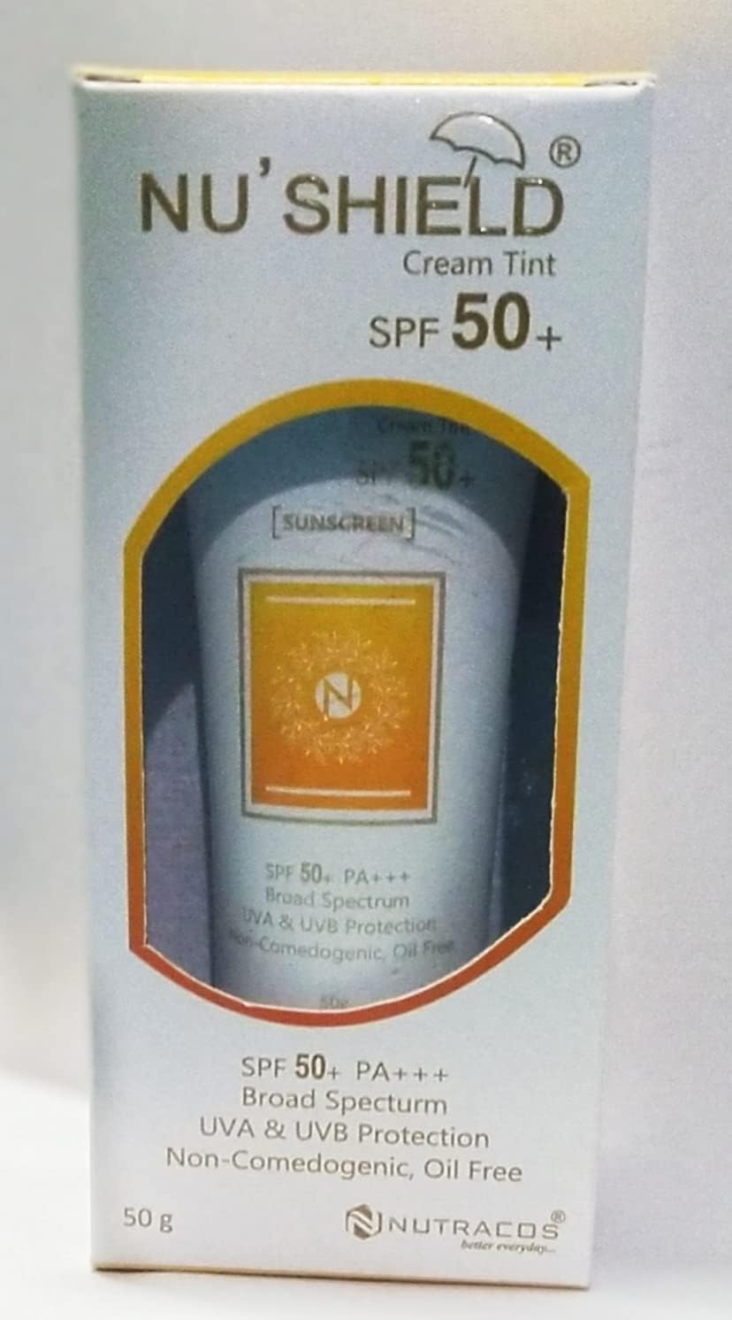 NU'sHIELD SPF 50 Sunscreen Cream, All Skin Type, 50G