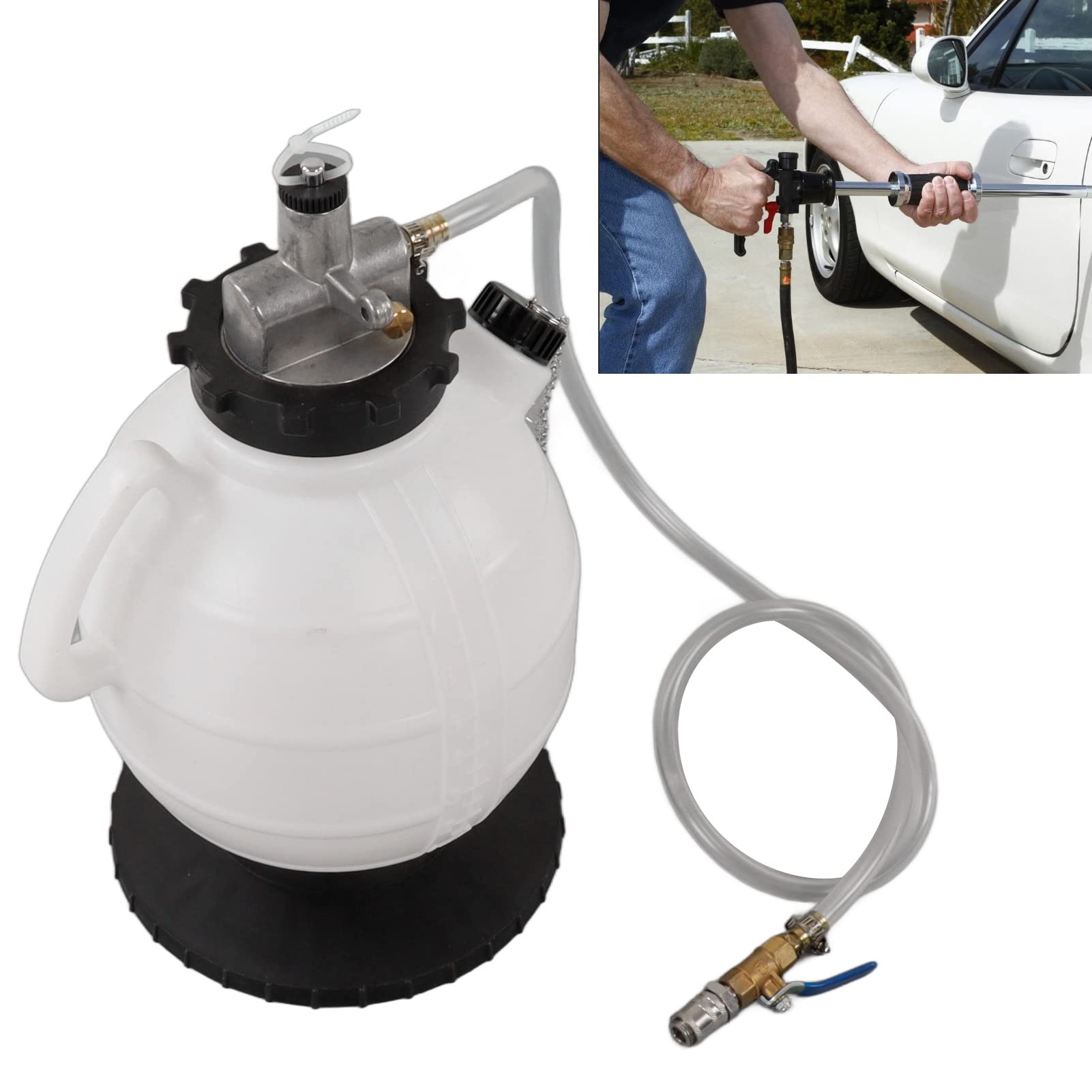 Brrnoo Herramienta de Llenado de Aceite de Transmisión Manual 7 5L con 15 Adaptadores ATF a Prueba, Ideal para Transferencia y de Fluidos