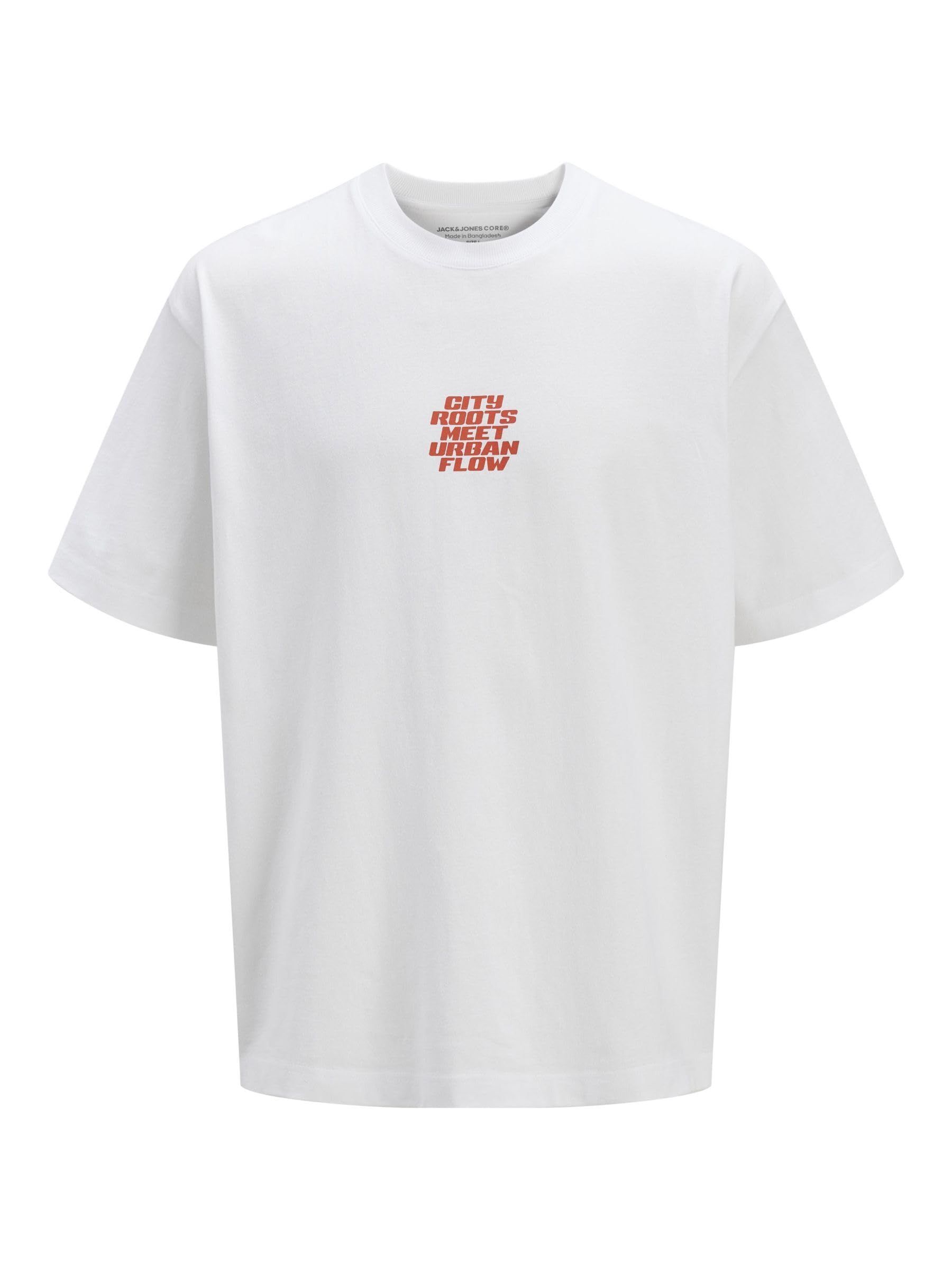 JACK & JONES Jcointerlude Floral Back Tee SS Crew, Bright White, XL