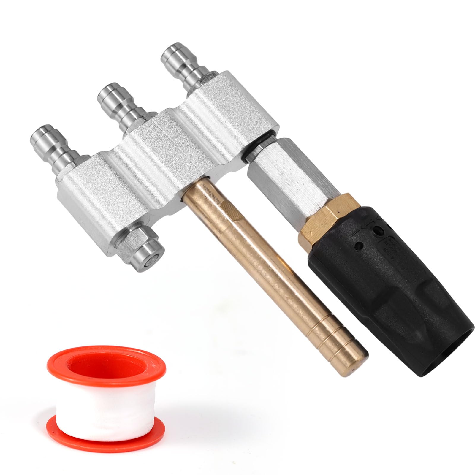 Ugello a Torsione M5 3 in 1, Idropulitrice Regolabile Acciaio Inossidabile 3-7 GPM Ugello per Lavaggio Delicato con 1/4'' Attacco Rapido per Lavaggio Veicoli Giardino