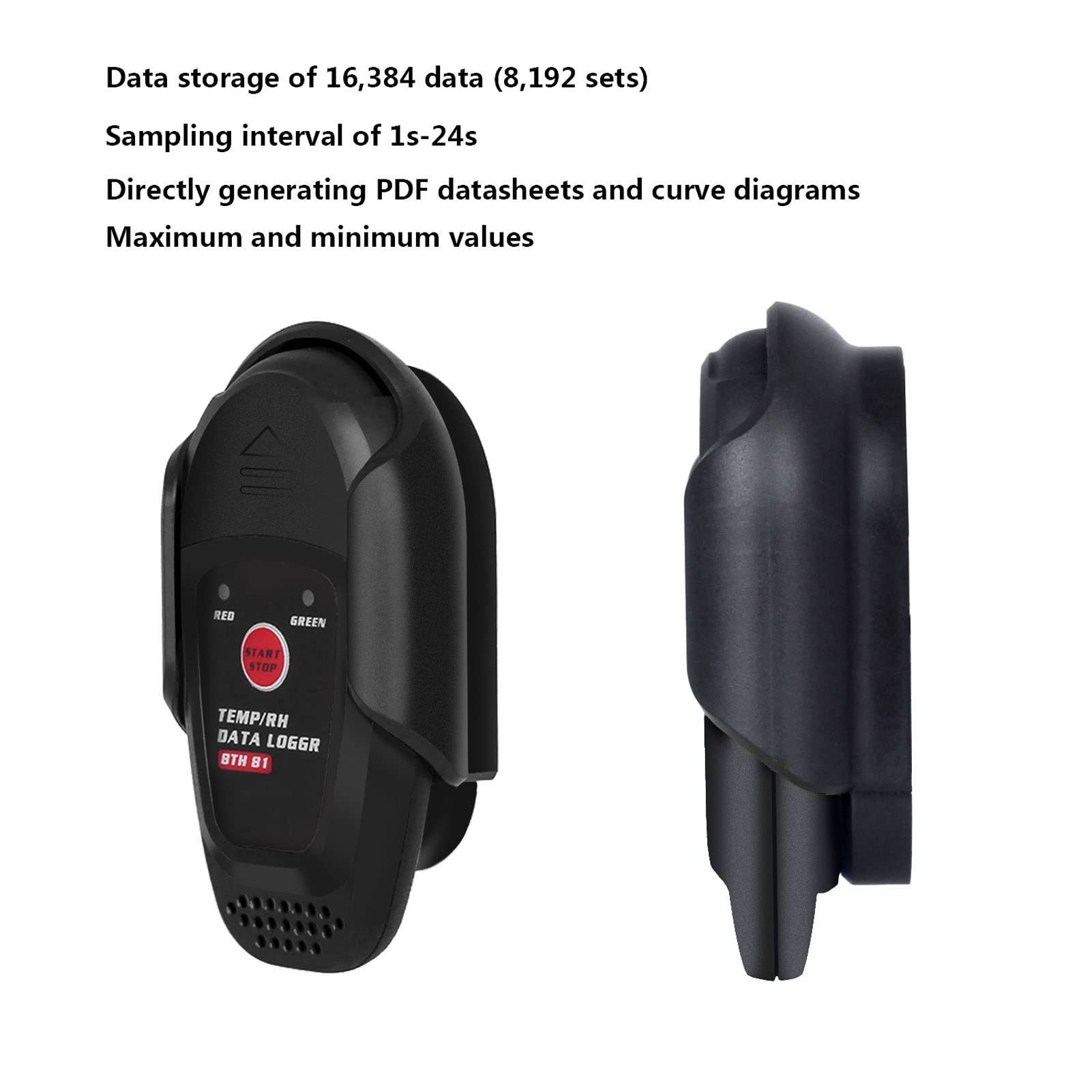 Cyfrowy rejestrator temperatury i wilgotności z interfejsem USB, pojemność odczytu 16384, automatyczny rejestrator temperatury i wilgotności względnej do zastosowań w chłodniach i