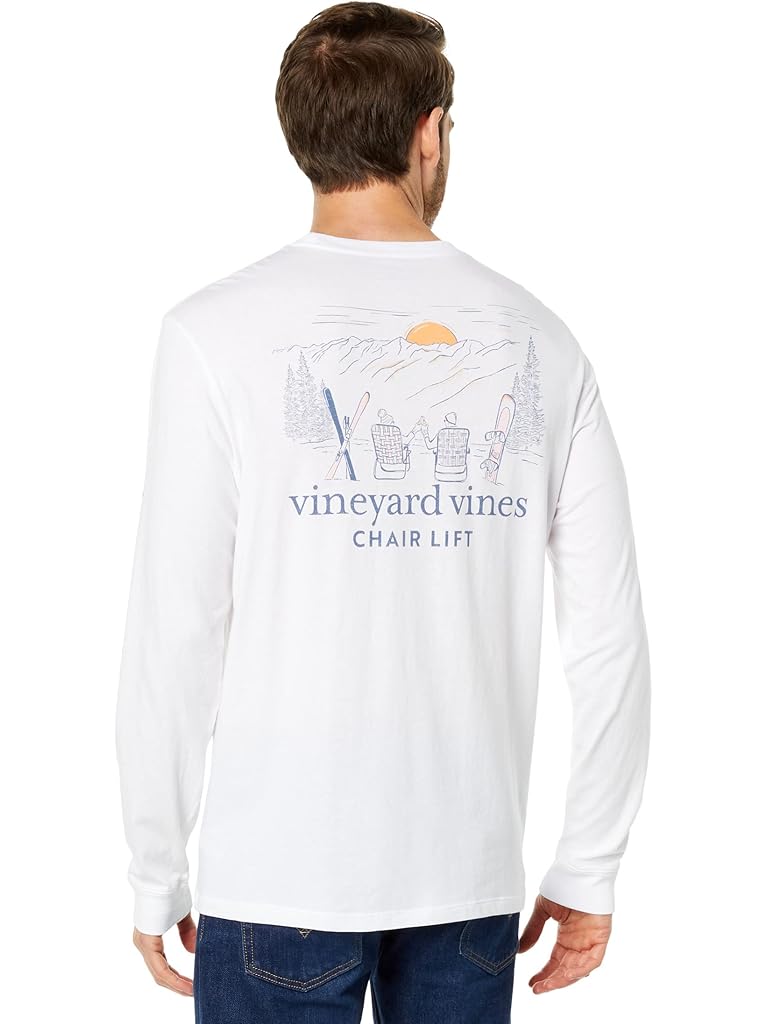 Blue Vineyard Vines Chair Lift Long Sleeve Pocket Tee