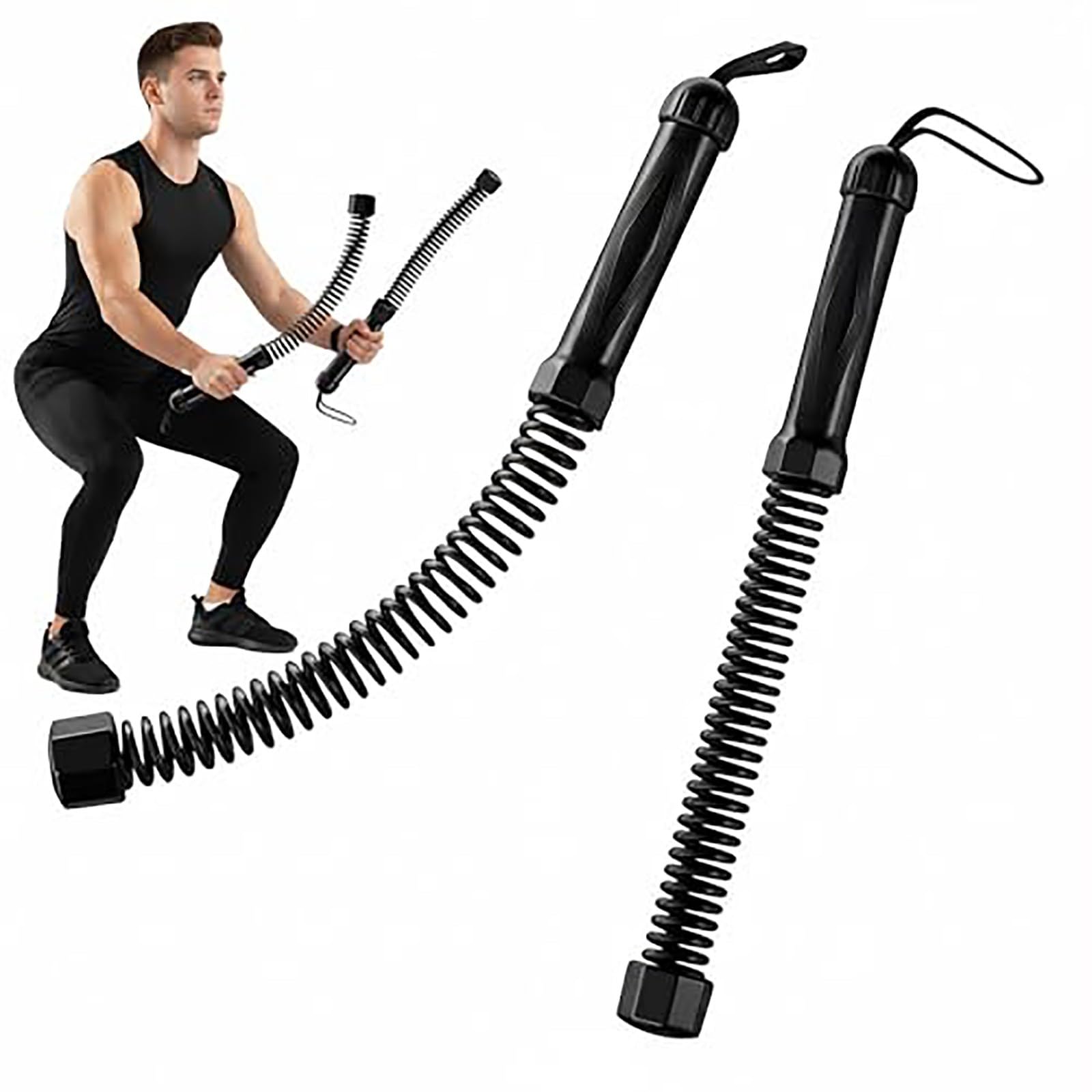 Weighted Ropeless Battle Ropes with Adjustable Weights, Portable Silent Home Workout Equipment Versatile Exercise Equipment, Arm Exerciser Strength Training Gym Equipment for Home Office (Black-1)