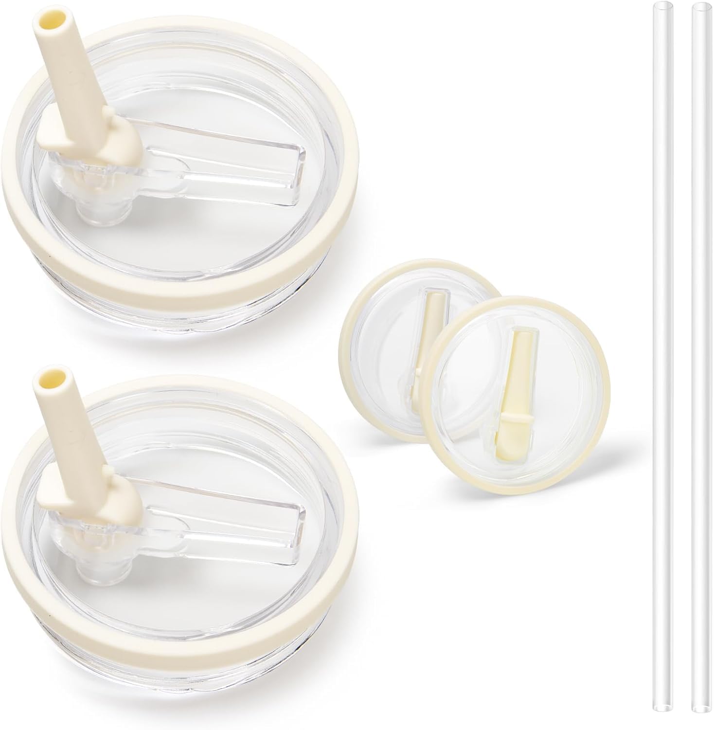 2 Pack 40 oz Tumbler Flip Straw Lid Replacement Fit for Stanley Quencher, Leak Proof for Stanley Lid Replacement Spill Proof Reusable Tumbler Cover Compatible with 40oz Stanley Cup Accessories