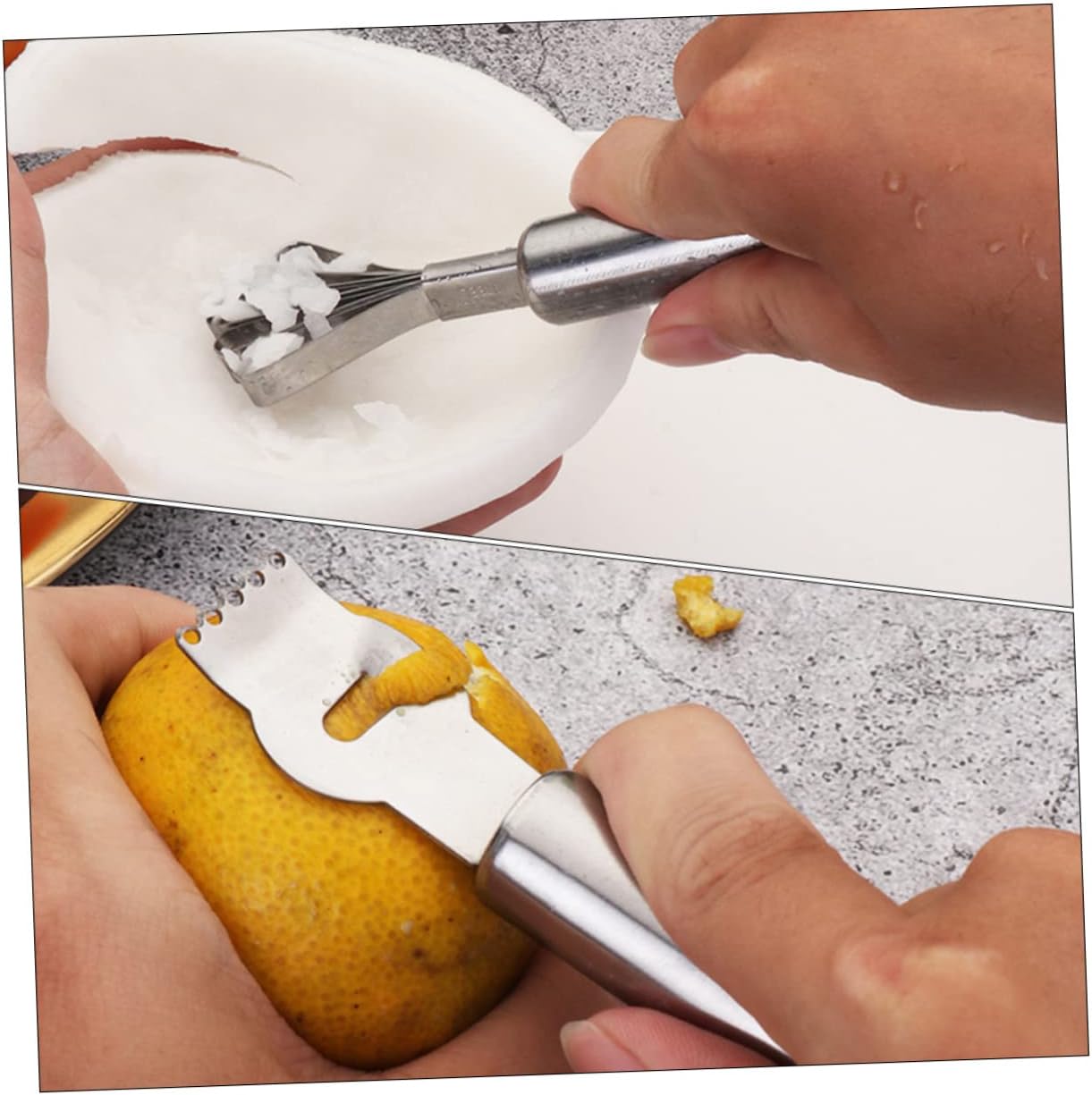 3 Piece Stainless Steel Handheld Zester Grater for Coconut Pineapple Eyes