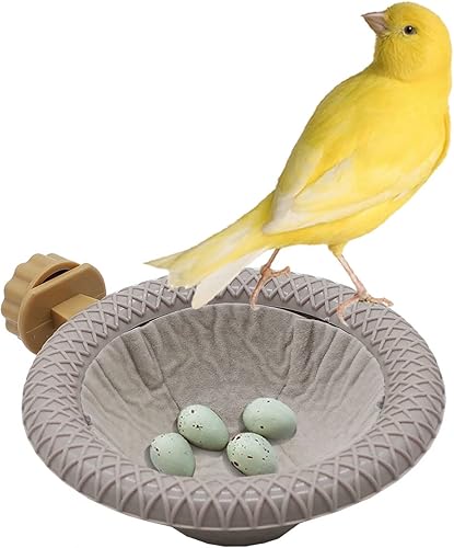 Miniatura 1 de FOIBURELY Nido de pájaros con pinzón canario con fieltro (gris)