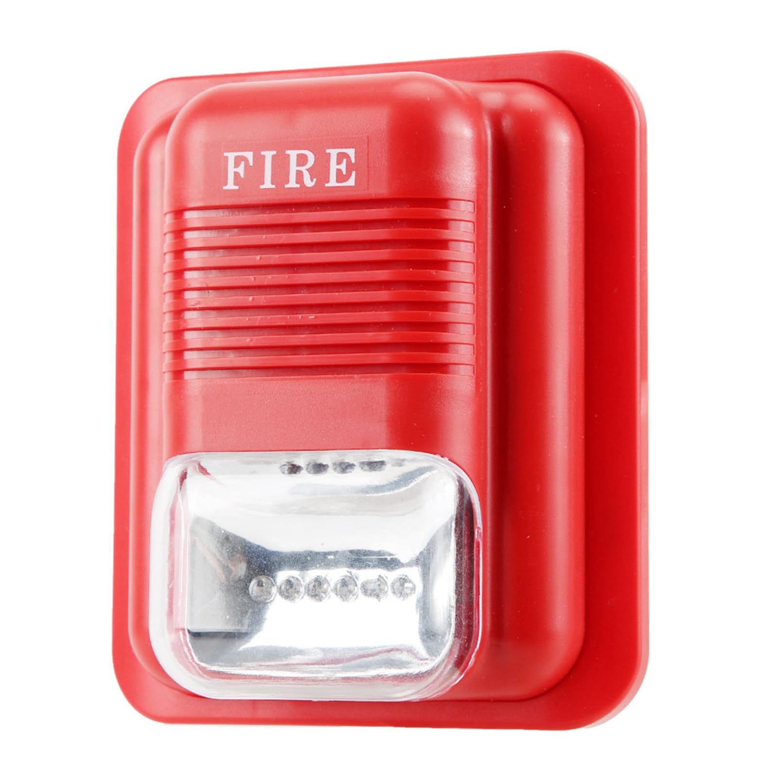 Wired Emergency Sound and Light Fire Alarm Station, DC 12V / 24V Wired Strobe Siren Horn, Warning Strobe Siren Alert Safety System, 5.3'' x 4.5'' x 1.9''