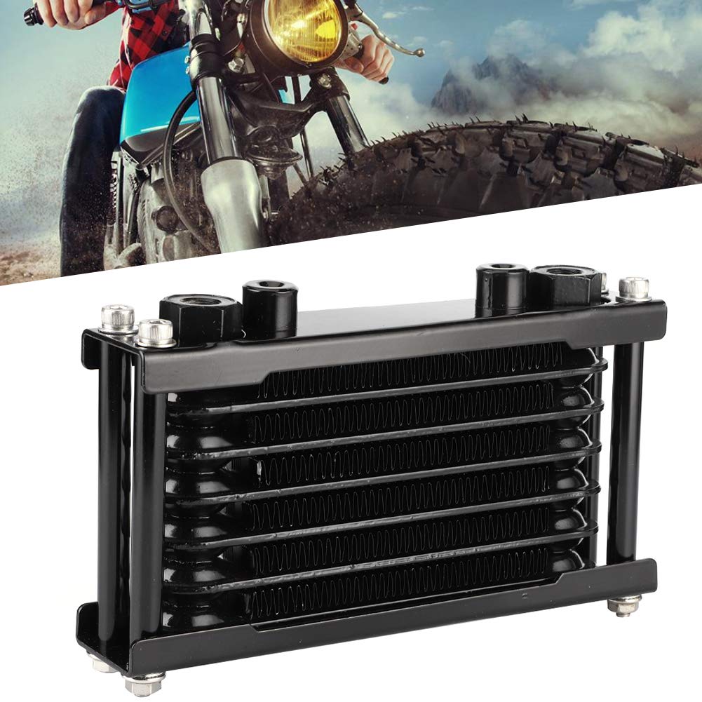 Radiador de motocicleta, enfriador de aceite del motor Radiador de refrigeración universal apto para mono coche 100-250CC Dirt Bike ATV 4 ruedas