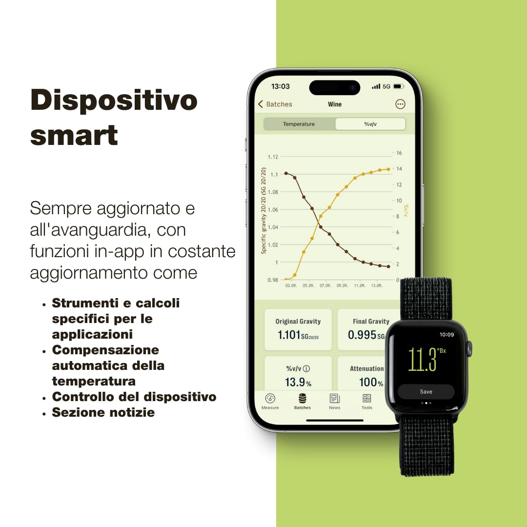 EasyDens Densimetro digitale Anton Paar – Bluetooth per misura precisa di alcol, zucchero ed estratto | Test rapido di gradazione alcolica (ABV) per birra, vino, kombucha e distillati artigianali.
