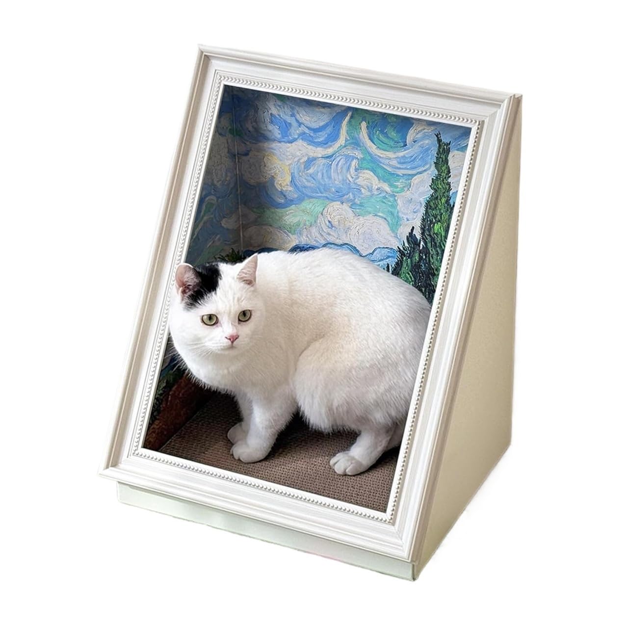 FJJRTWDG Beautiful Frame Cat House with Grippers, Artificial Pet Grippers, Suitable for Indoor Pets Suitable for Indoor Pets(Wheat Field)