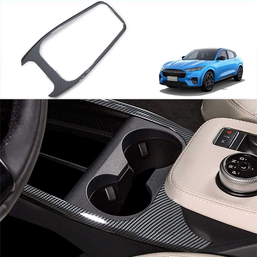 AOSKonology BestEvMod for Mach E Center Console Trim Sticker Cover Accessories Compatible with 2021-2025 Mustang Mach-E Accessories (Carbon Fiber)