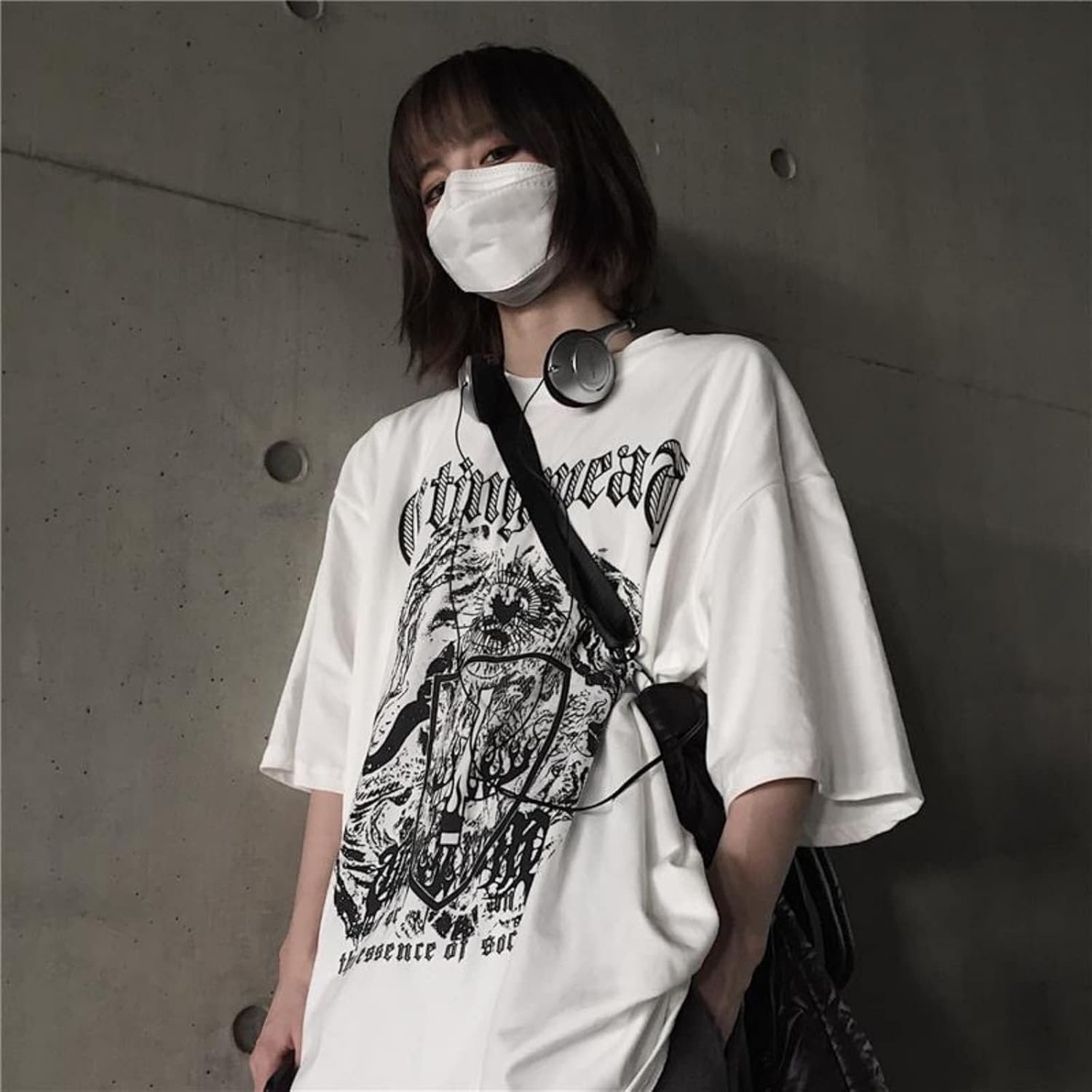 Men Women Y2K Goth Shirt Emo Alt Cross Graphic Tee Grunge Dark Academia T-Shirt Oversized Baggy Tops Clothes - Image 2