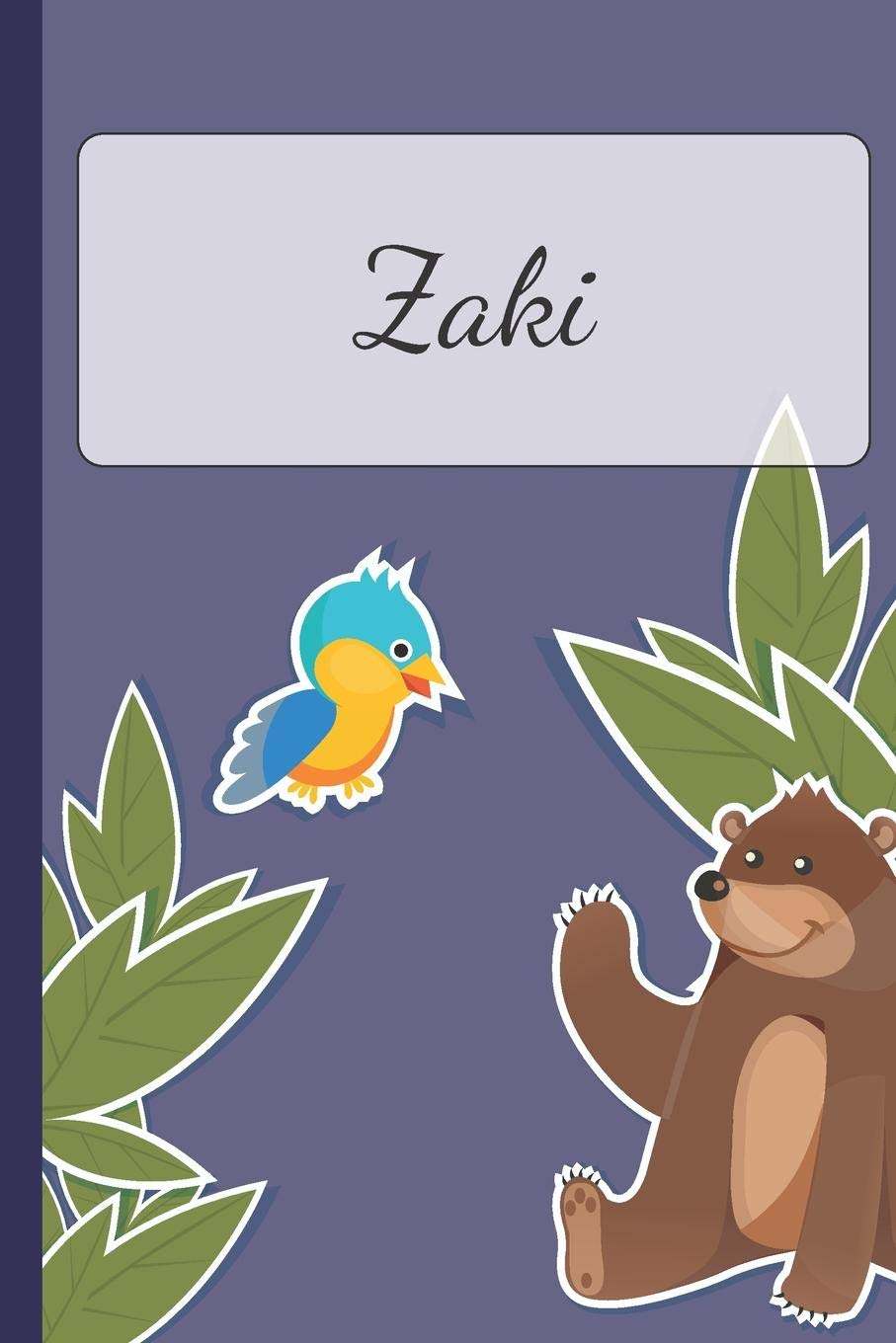 Zaki: Personalized Notebooks • Sketchbook for Kids with Name Tag • Drawing for Beginners with 110 Dot Grid Pages • 6x9 / A5 size Name Notebook • ... Personal Gift • Planner and Journal for kids