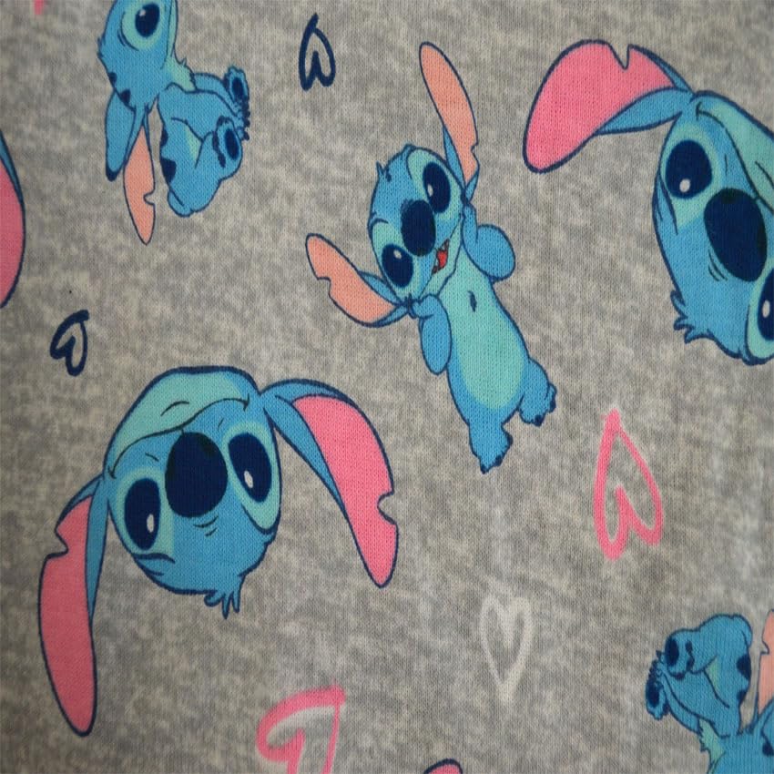 AME Sleepwear Girls Lilo and Stitch So Sweet Toddler 4 Pc Cotton Pajama Set (4T) Blue2