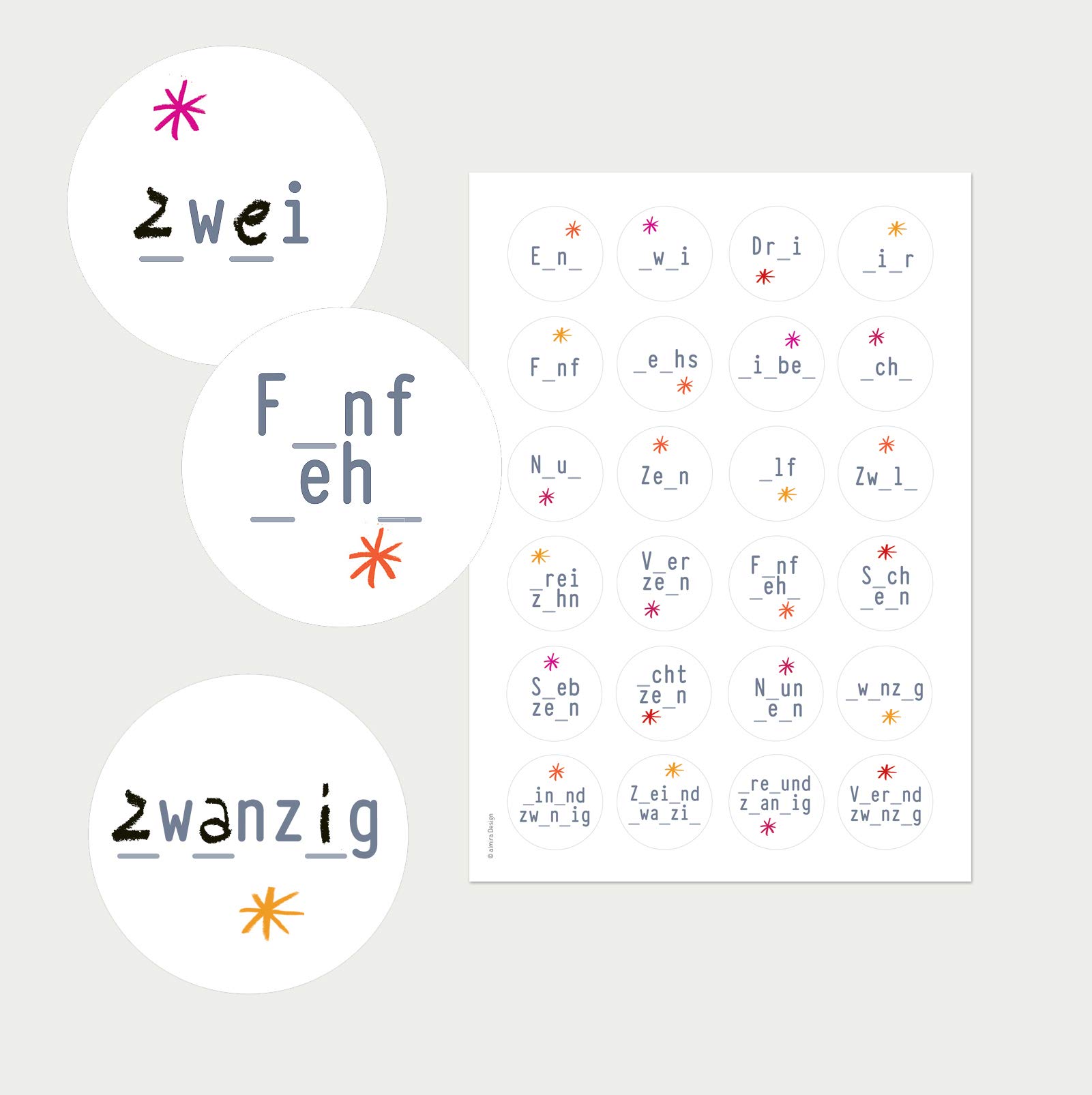 Adventskalender Zahlen Sticker 'Mathe-King' – 24 Runde Aufkleber (40 Mm), Mit Rechenaufgaben & Sternen Zum Ausfüllen