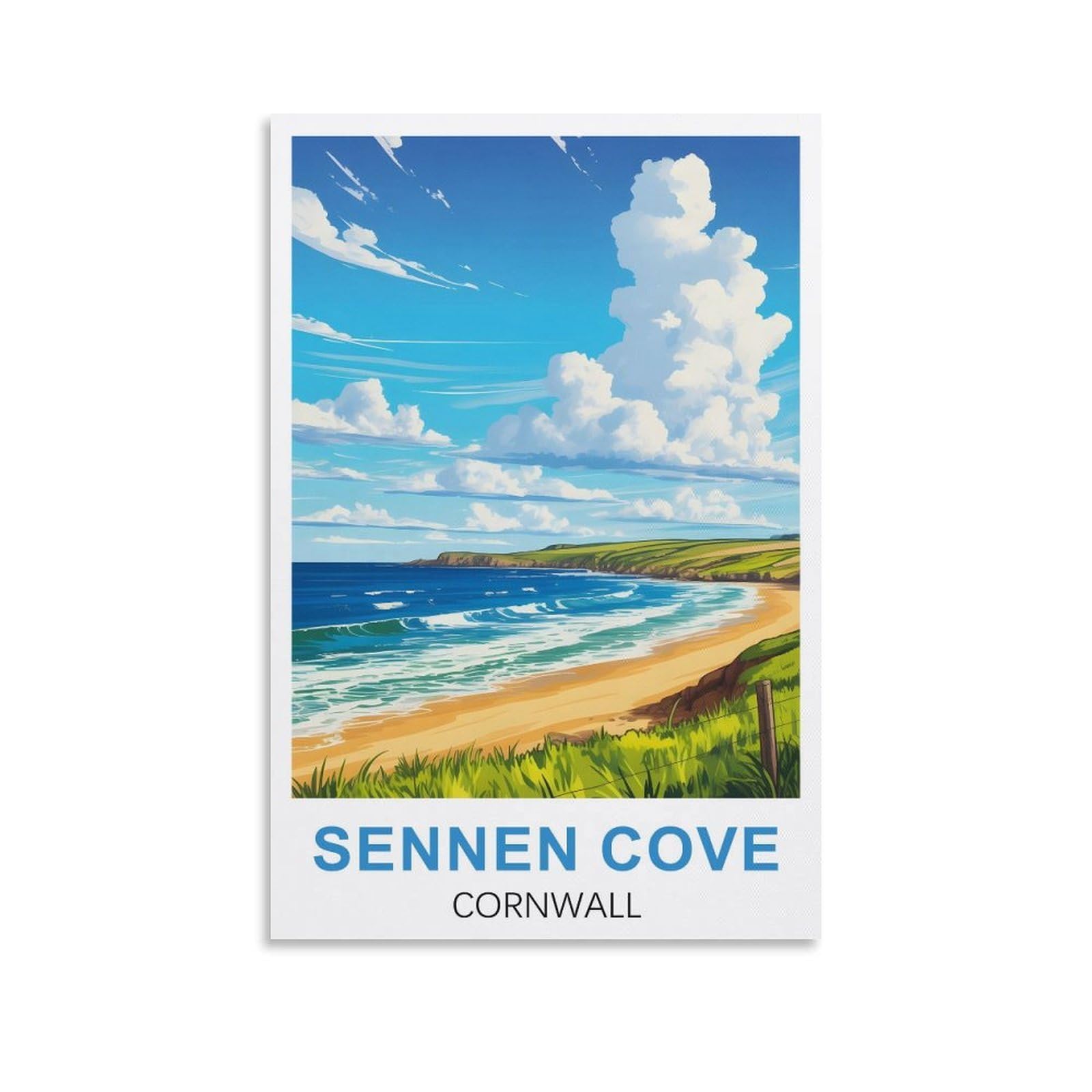 EZMLFA 5D DIY Diamond Painting Kit,Sennen Cove Cornwall Diamond Art Kits for Beginner,Gem Art Kits Round Drill for Home Wall Decor Gifts 40x40cm