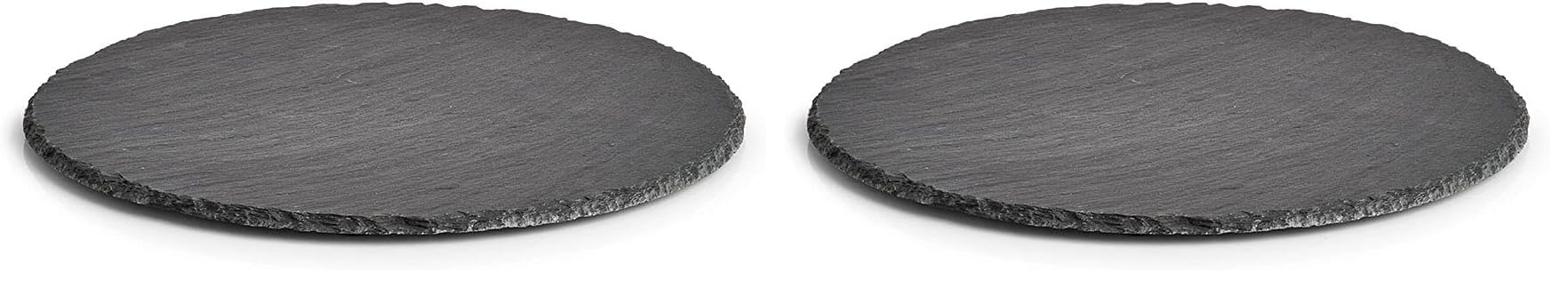 Zeller 24512 Servierplatte, rund, Schiefer, ca. Ø 30 x 0,4-0,6 cm (Packung mit 2)