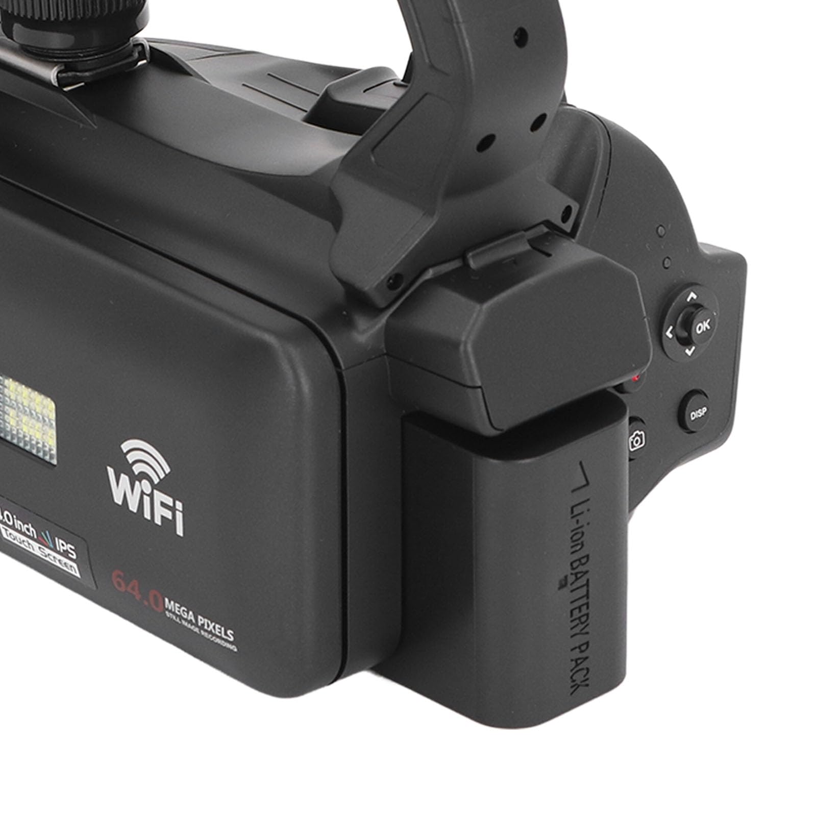 Dpofirs Videocamera 4K UHD, Videocamera WiFi 64MP con Zoom Digitale 18X con Touch Screen da 4 Pollici, Videocamera per Portatile NightVision con Luce di Riempimento Webcam per