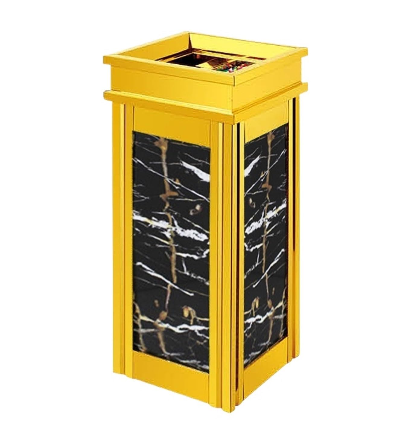 Papelera Oficina Cubos De Basura Bote De Basura De Acero Inoxidable para Uso Comercial En Hoteles con Cubo Interior Galvanizado Y Asa De Transporte Papelera para Comunidad(E)