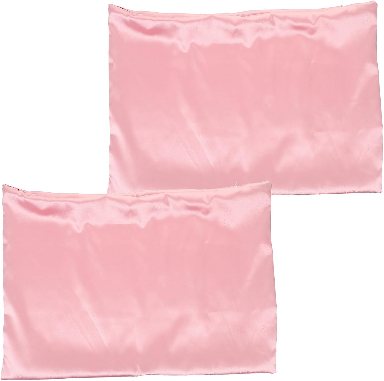 2 Pack Zippered Faux Silk Pillowcases for Children, Pink