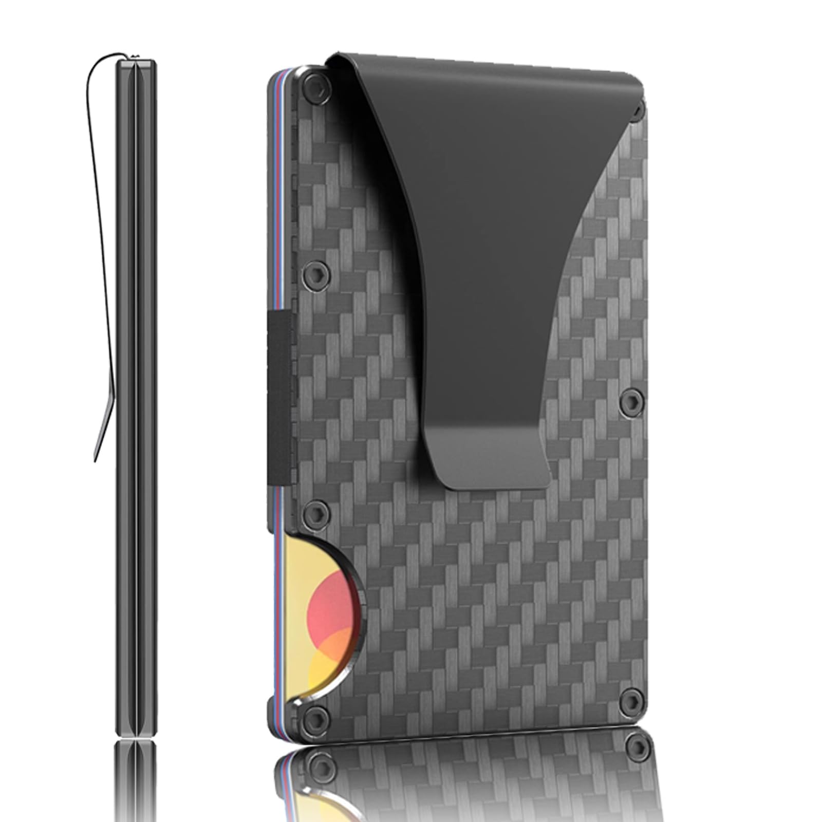 cuhostkiCarbon Fiber Slim Wallet, RFID Blocking Card Holder for Men, Minimalist Mens Card Wallet, Personalised Metal Wallet for Card Fathers Boyfriends Birthday