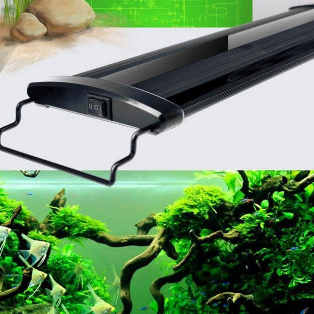 NANANA Pantalla Luz LED Acuario Lámpara de Iluminación para Acuarios Plantados Lampara LED para Peceras(Luz de Luna, Simulación de Luz Diurna, para Plantas de Agua Dulce y Salada),40cm
