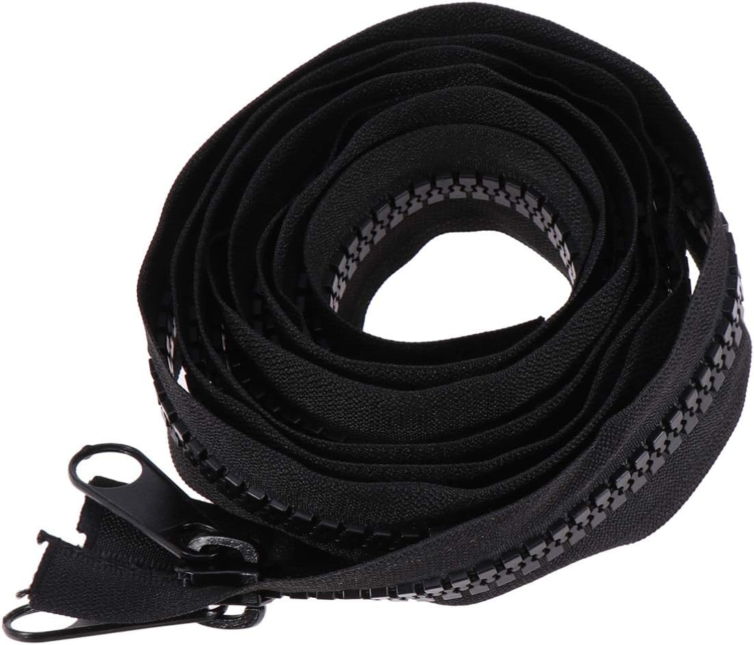Ciieeo Tent Zipper Replacement 200CM Separating Large Zippers Black Heavy Duty Zipper Separable